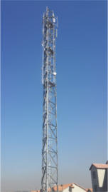 Narrow based parallel towers for erection in confined spaces.